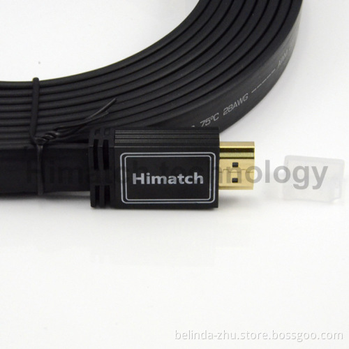 Gold Plated Plug Flat HDMI Cable 1.4V 1080P 3D
